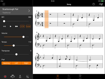 Spielen Sie Ihre Lieblingslieder mit der "Audio To Score" Funktion