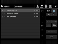 Yamaha Arranger Workstation PSR-SX920/720 playlist screen