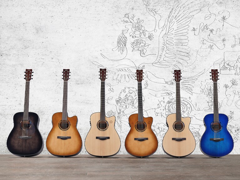 Die komplette Modellreihe der zweiten Generation der TransAcoustic-Gitarren in der Übersicht.