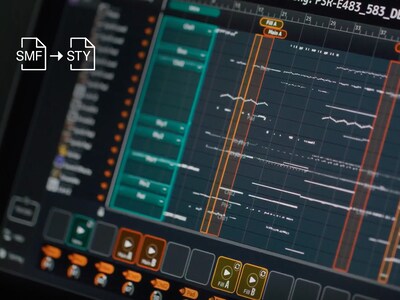 PSR-E483 Hauptbild der MIDI-Song-zu-Style-App