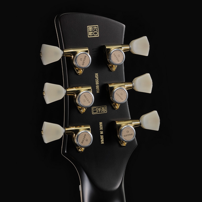 The back of the headstock is stamped with 'Made in Japan' and a special 60th Anniversary hanko.