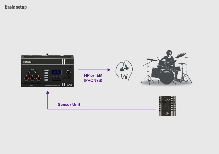Diagramm, das ein einfaches EAD20-Setup zeigt.
