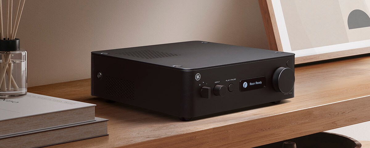 Yamaha WXA-70A wireless streaming amplifier in a living room